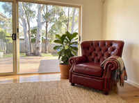 Barrister Chesterfield Armchair - Oxblood