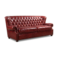 Barrister Three-Seat Chesterfield Lounge - Oxblood