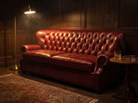 Barrister Three-Seat Chesterfield Lounge - Oxblood