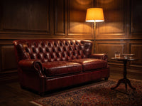 Barrister Three-Seat Chesterfield Lounge - Oxblood