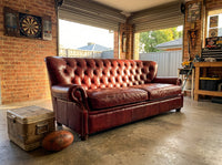 Barrister Three-Seat Chesterfield Lounge - Oxblood