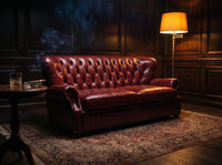 Barrister Two-Seat Chesterfield Lounge - Oxblood