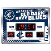 Carlton Blues AFL Aussie Rules SCOREBOARD LED Clock