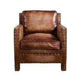 Scabrous Distressed Brown Leather Armchair