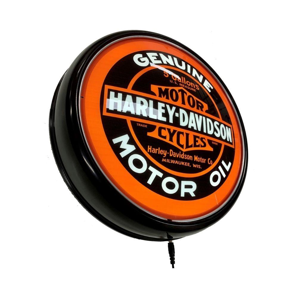 Harley Davidson Motor Oil LED Bar Lighting Wall Sign Light Button