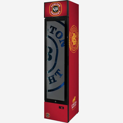 Carlton Draught Branded Skinny Upright Bar Fridge