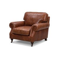 Clancy Rolled-Arm Armchair - Vintage Brown