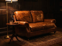 Clancy Rolled-Arm Armchair - Vintage Brown