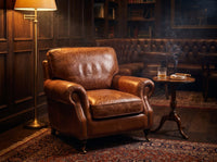 Clancy Rolled-Arm Armchair - Vintage Brown