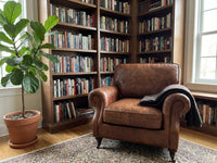 Clancy Rolled-Arm Armchair - Vintage Brown