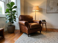 Clancy Rolled-Arm Armchair - Vintage Brown