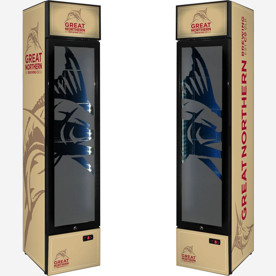 Great Northern Branded Skinny Upright Bar Fridge