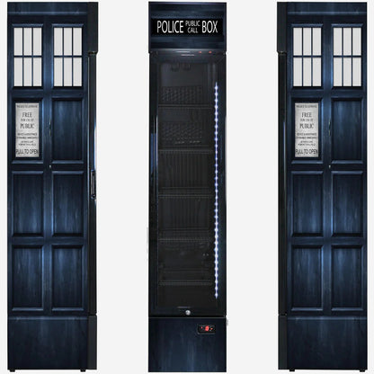 Branded Skinny Upright Bar Fridge With Police Box Design