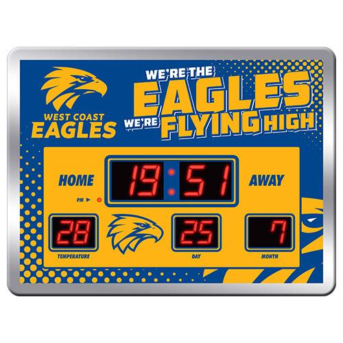 West Coast Eagles AFL Aussie Rules SCOREBOARD LED Clock