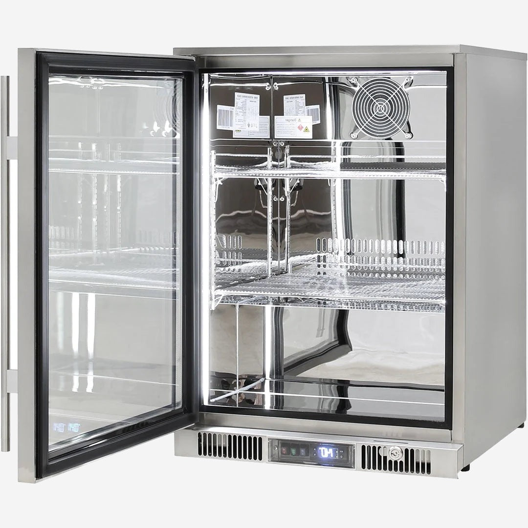 Outdoor Rhino ENVY 1 Door Bar Fridge Coldest Beer 43ºC+ Best Alfresco 316 Stainless Quiet With No Condensation