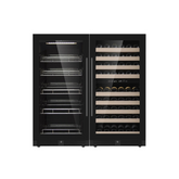 1200mm Height Upright Wine Cooler and Beer Refrigerator Combo With Low-E Glass Borderless Black Glass Door (ON BACKORDER LATE JUNE)