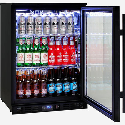 Rhino Night Club Commercial Multi Light Colored Black 1 Door Bar Fridge