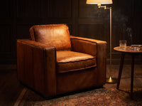 Drover Track-Arm Armchair - Vintage Cognac