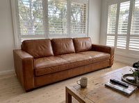 Drover Track-Arm Three-Seat Lounge - Vintage Cognac