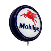 Mobilgas Mobil Fuel Petrol Bar Lighting Wall Sign Light Button Blue