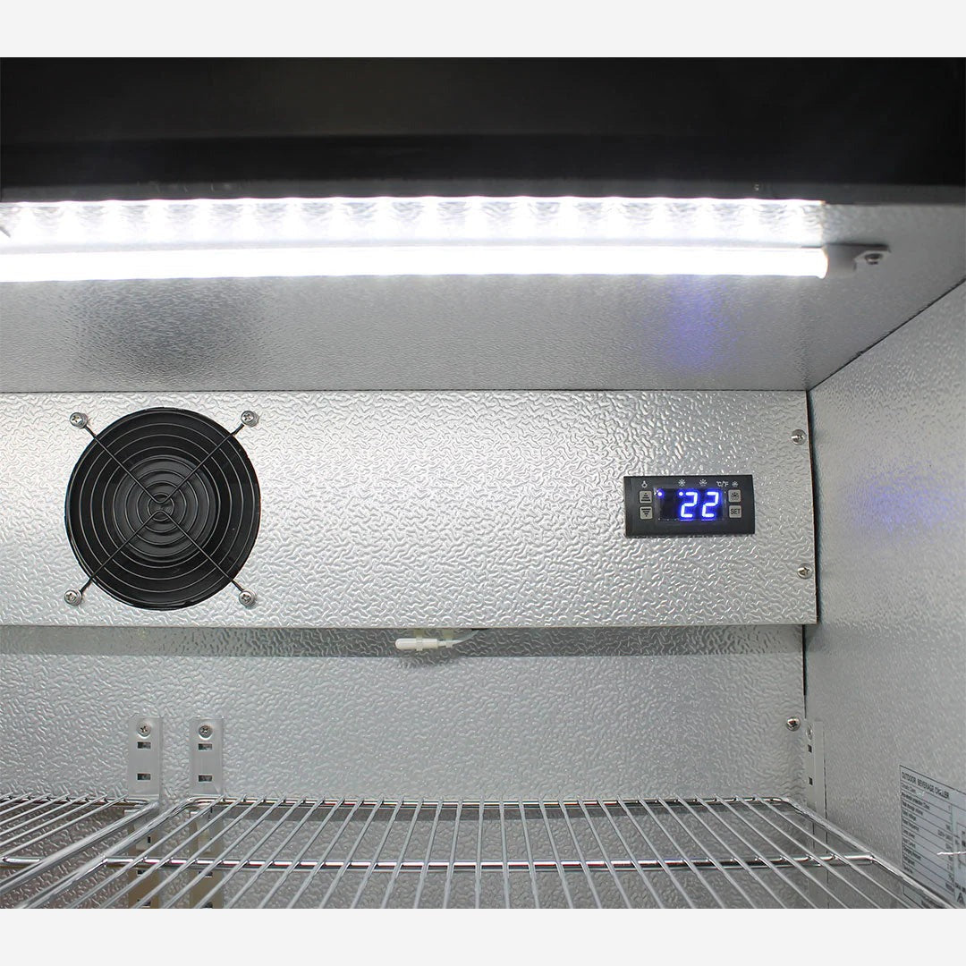 Schmick Black Bar Fridge 2 Door With Heated Glass and Triple Glazing Model SK190-B