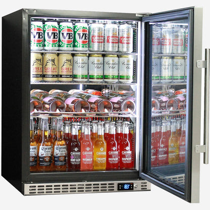 Schmick Quiet Running Front Venting Under Bench Glass Door Bar Fridge Heated Glass Model SK156R-HD