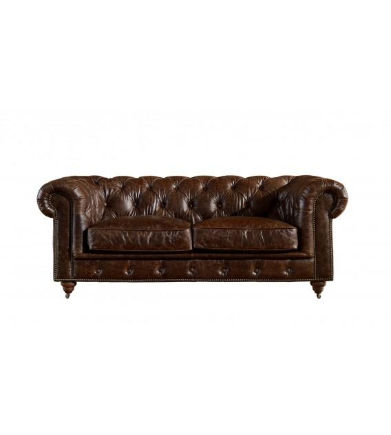 Winston Two Seat Classic Vintage Leather Chesterfield lounge – Cigar Brown