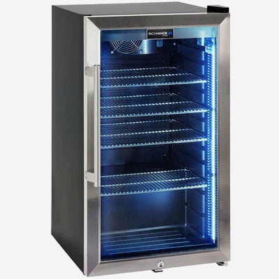 Schmick Outdoor Triple Glazed Alfresco Bar Fridge With Led Strip Lights. Lock and LOW E Glass. Indoor use also perfect! - Model HUS-SC88-SS