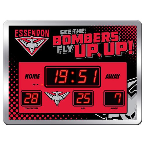 Essendon Bombers AFL Aussie Rules SCOREBOARD LED Clock