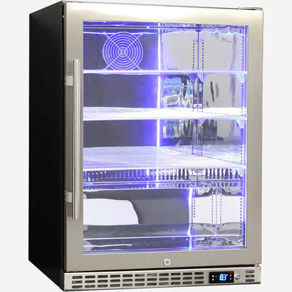 Schmick Quiet Running Front Venting Under Bench Glass Door Bar Fridge Heated Glass Model SK156R-HD