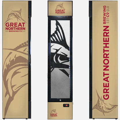 Great Northern Branded Skinny Upright Bar Fridge