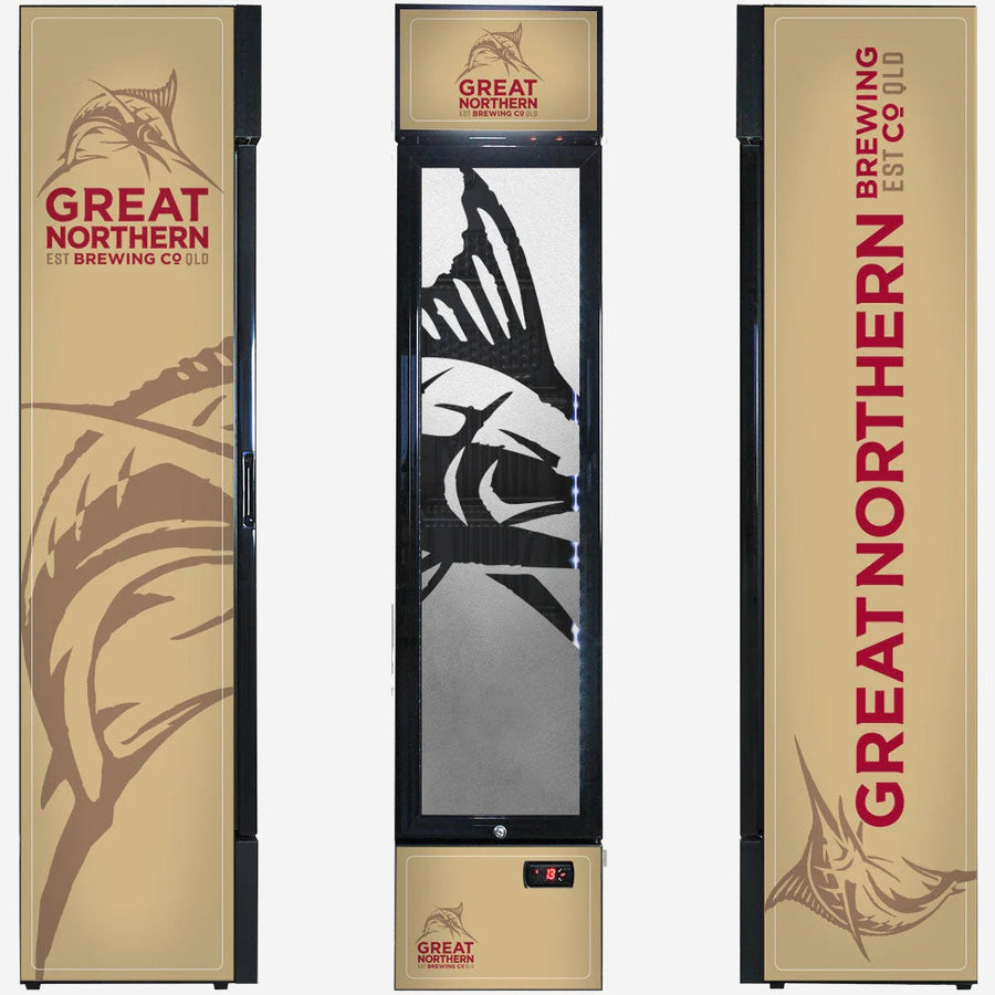 Great Northern Branded Skinny Upright Bar Fridge