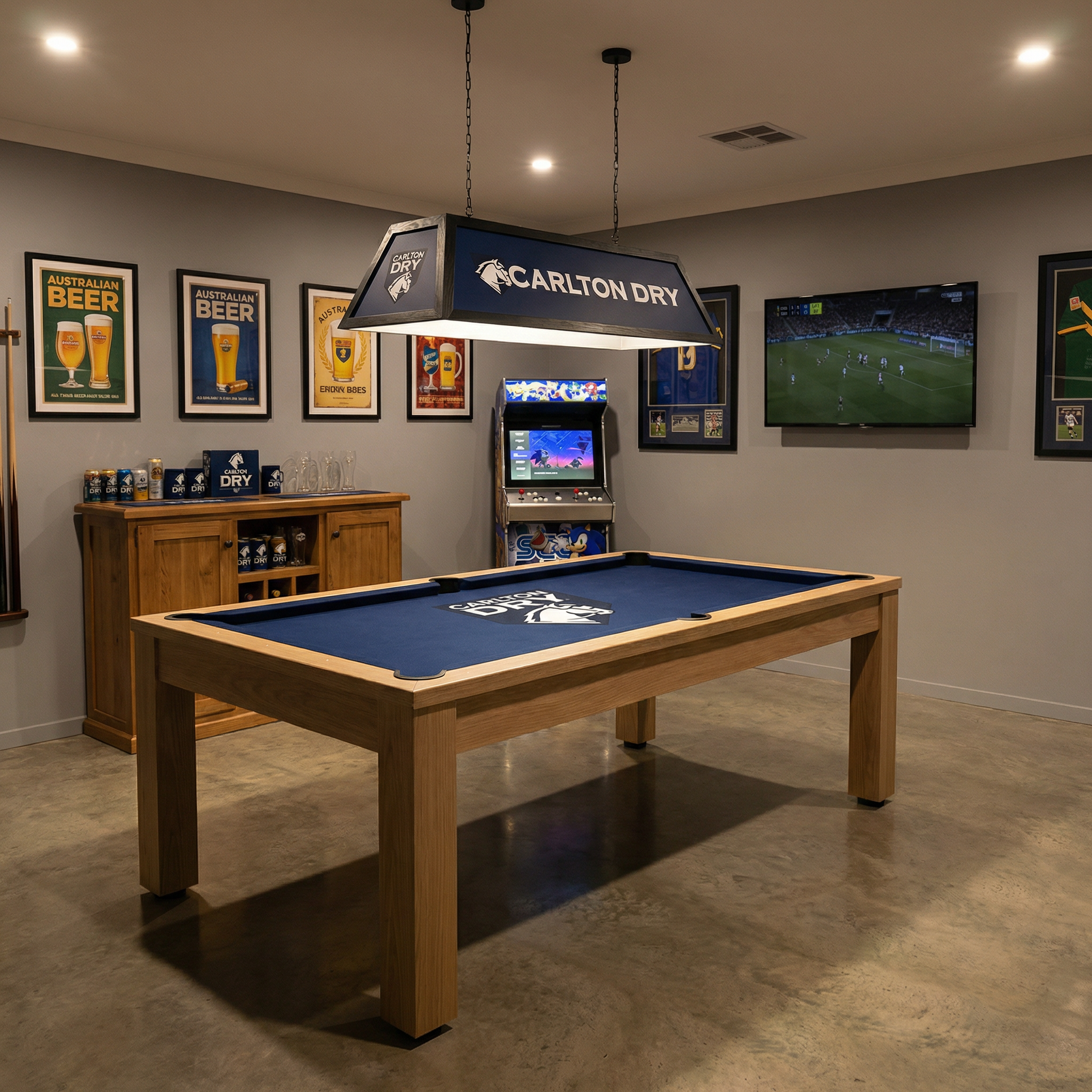 7ft pool table Carlton Dry branded Australia