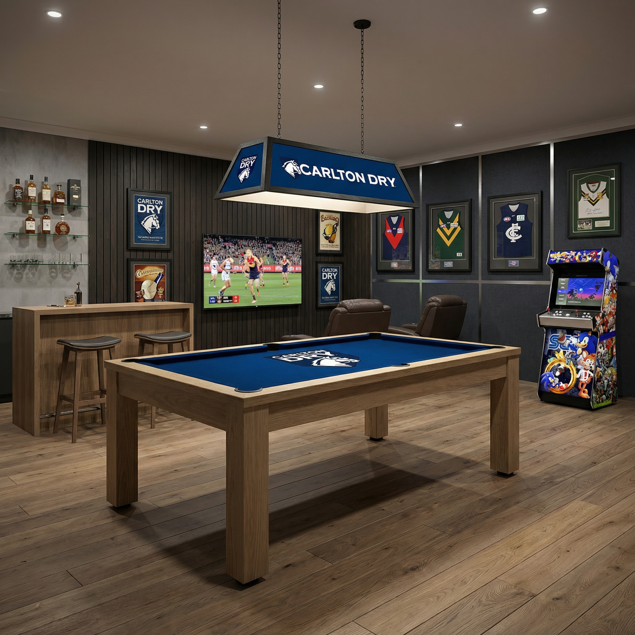 7ft pool table Carlton Dry branded Australia