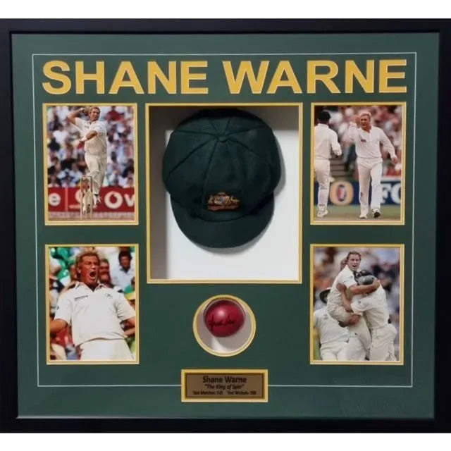 Authentic Autographs Memorabilia - Shane Warne Signed Ball Collage
