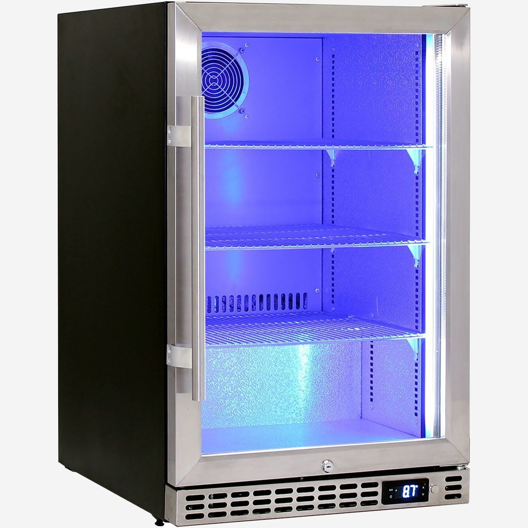 Schmick Quiet Running Front Venting Under Bench Heated Glass Door Bar Fridge Model SK116R-HD