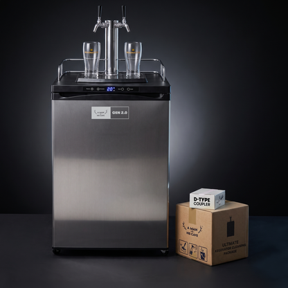 GEN 2.0 Kegerator Double Tap with free Headmaster glasses, D-Type coupler and cleaning package