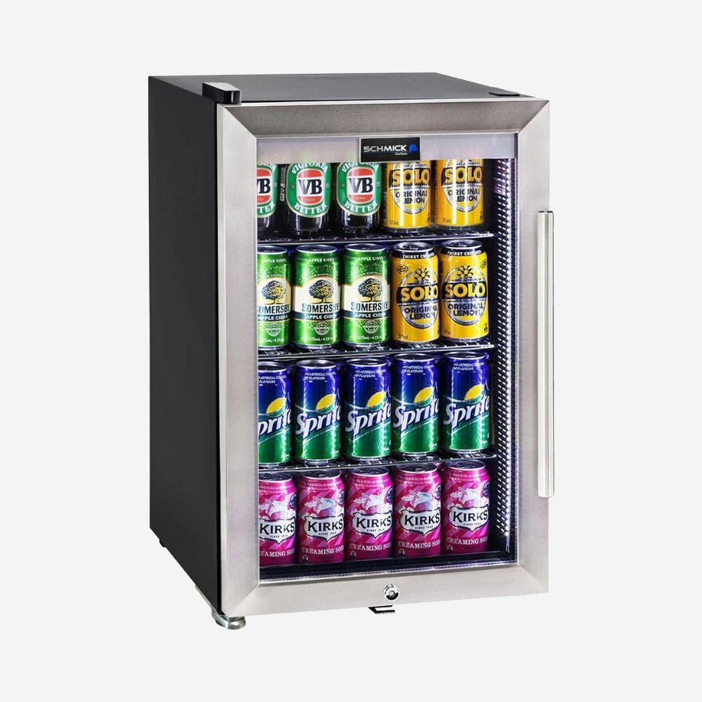 Schmick - Tropical Triple Glazed Outdoor Glass Bar Fridge 70 Litre Model HUS-SC70L-SS