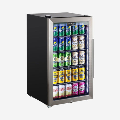 Schmick Outdoor Triple Glazed Alfresco Bar Fridge With Led Strip Lights. Lock and LOW E Glass. Indoor use also perfect! - Model HUS-SC88L-SS