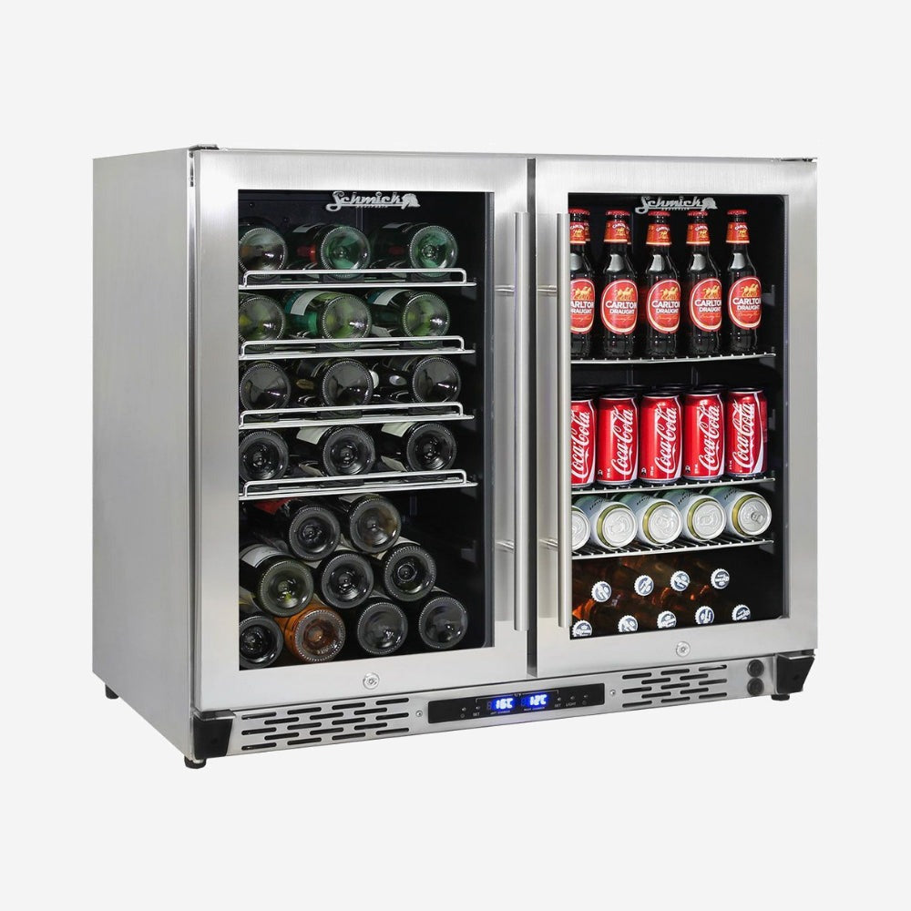 Schmick Twin Zone Alfresco Beer And Wine Bar Fridge Model JC190-GG 2 Yrs Parts/Labour
