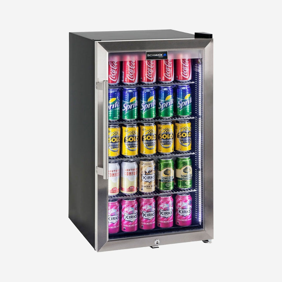 Schmick Outdoor Triple Glazed Alfresco Bar Fridge With Led Strip Lights. Lock and LOW E Glass. Indoor use also perfect! - Model HUS-SC88-SS