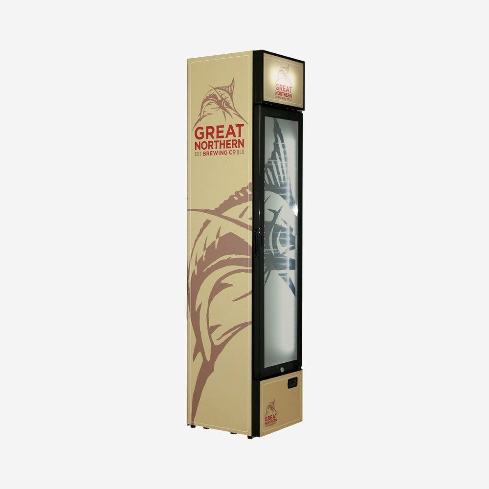 Great Northern Branded Skinny Upright Bar Fridge