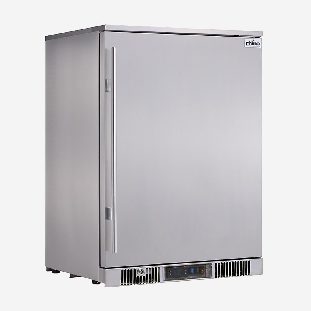 Outdoor Rhino ENVY 1 Door Bar Fridge Coldest Beer 43ºC+ Best Alfresco 316 Stainless Solid Door Quiet Right Hinge