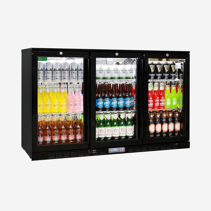 Commercial Glass 3 Door Under Bench Bar Fridge Energy Efficient With LG Compressor