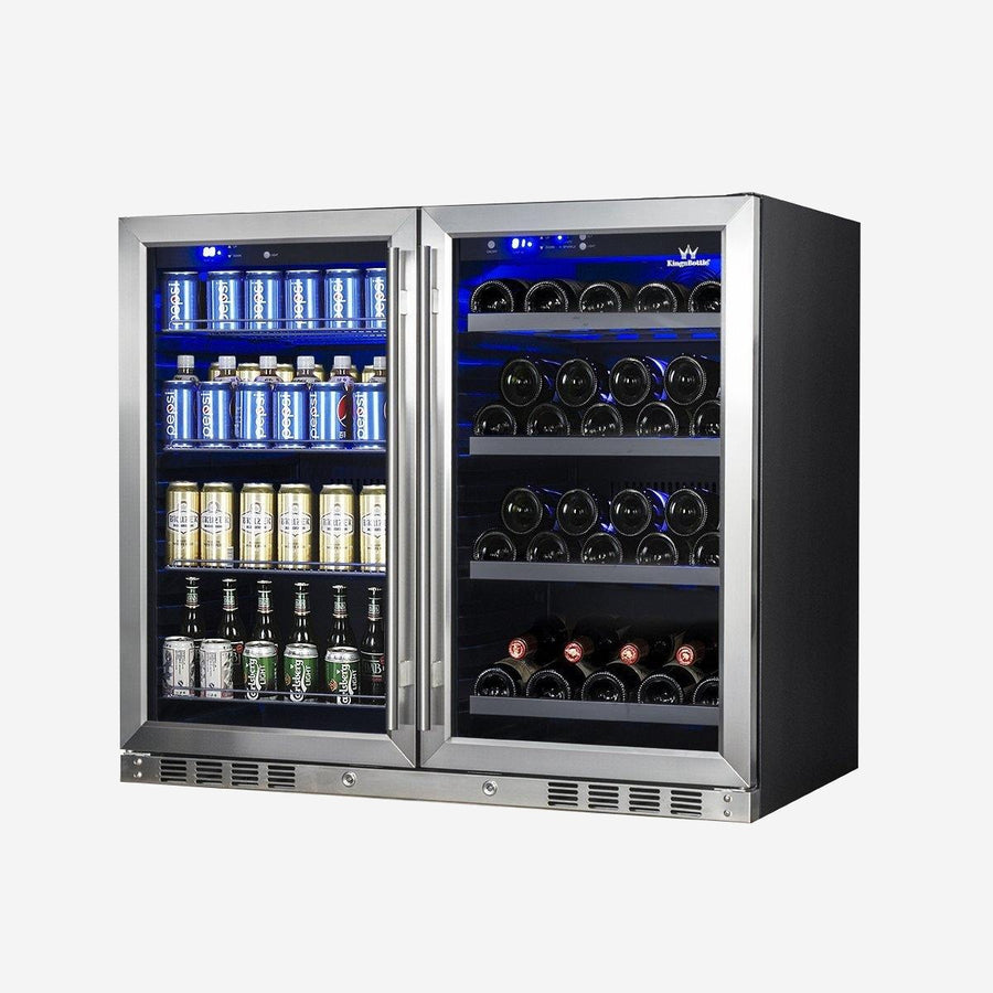 Stainless Steel Under Bench Beer and Wine Fridge Combo [ON BACKORDER FOR LATE MAR]