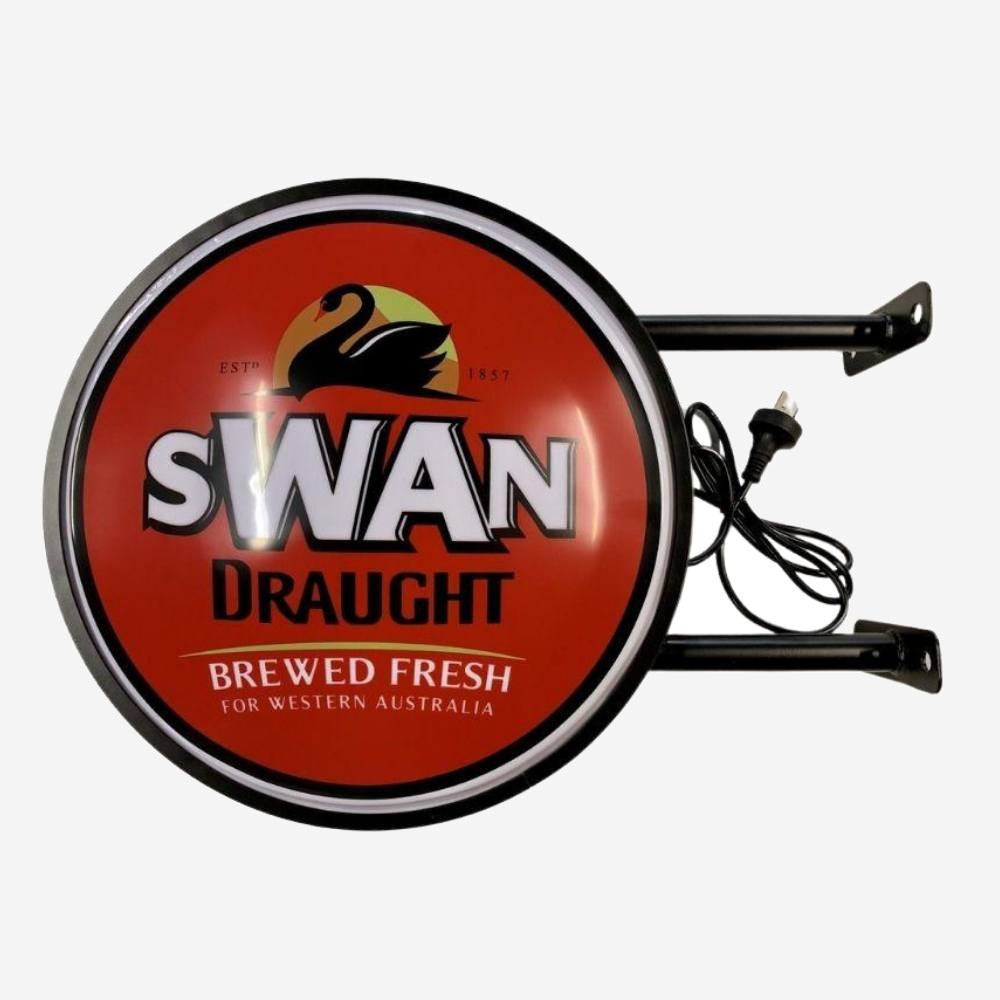 Swan Draught Beer Bar Lighting Wall Sign Light LED