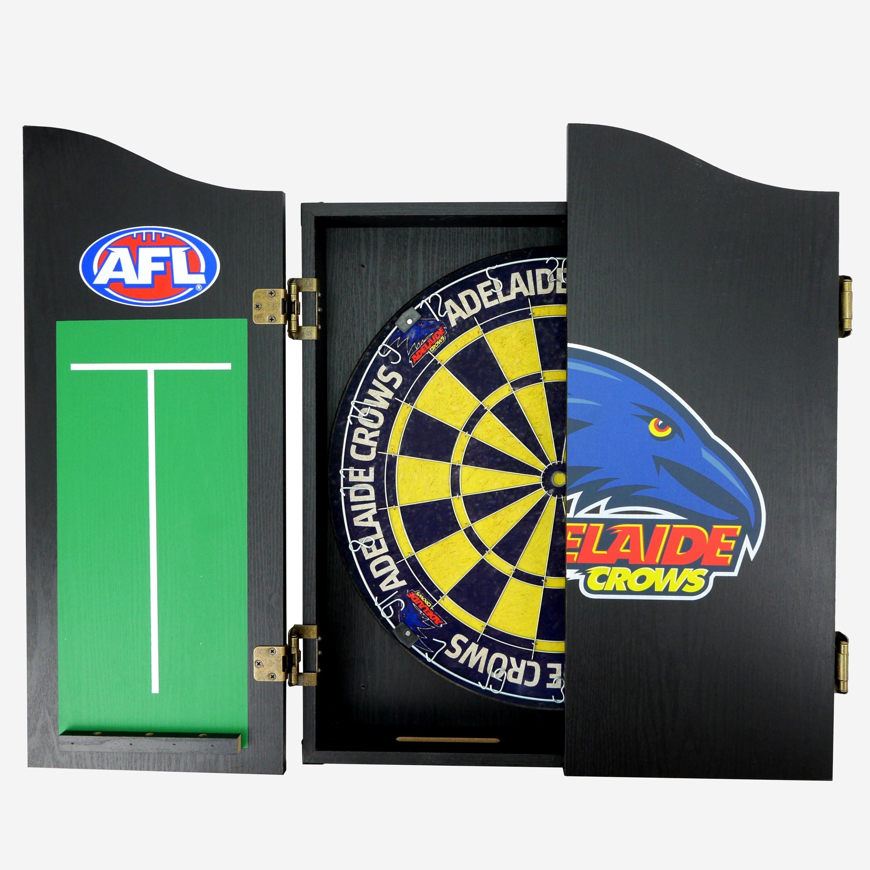 Adelaide Crows AFL Dart Board and Cabinet Set