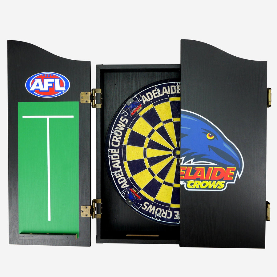 Adelaide Crows AFL Dart Board and Cabinet Set
