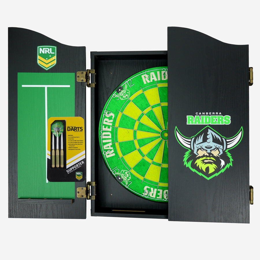 Canberra Raiders Dart Board and Cabinet Set
