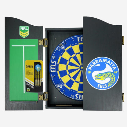 Parramatta Eels Dart Board and Cabinet Set